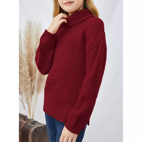 Dokotoo Girls Turtleneck Sweaters Kids Long Sleeve Chunky Knit Pullover Sweater Tops
