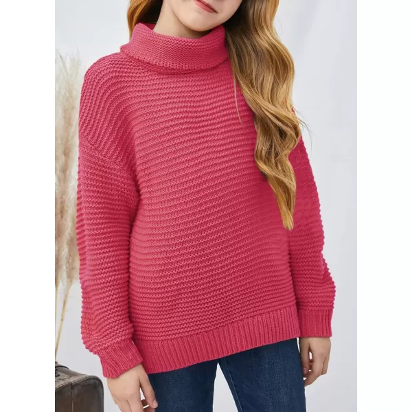 Dokotoo Girls Turtleneck Sweaters Kids Long Sleeve Chunky Knit Pullover Sweater Tops
