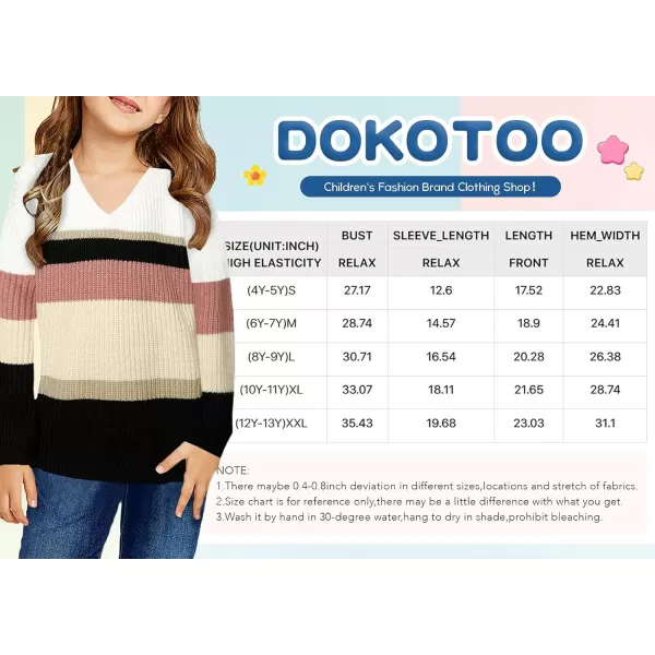 Dokotoo Girls Turtleneck Sweaters Kids Long Sleeve Chunky Knit Pullover Sweater Tops