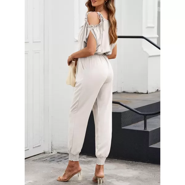 Dokotoo Jumpsuit for Womens Dressy Casual 2023 One Piece Romper Cold Shoulder Outfits for Summer