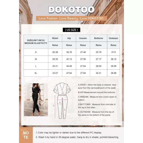 Dokotoo Jumpsuit for Womens Dressy Casual 2023 One Piece Romper Cold Shoulder Outfits for Summer