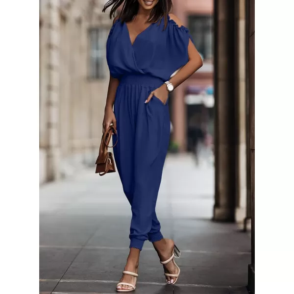 Dokotoo Jumpsuit for Womens Dressy Casual 2023 One Piece Romper Cold Shoulder Outfits for Summer