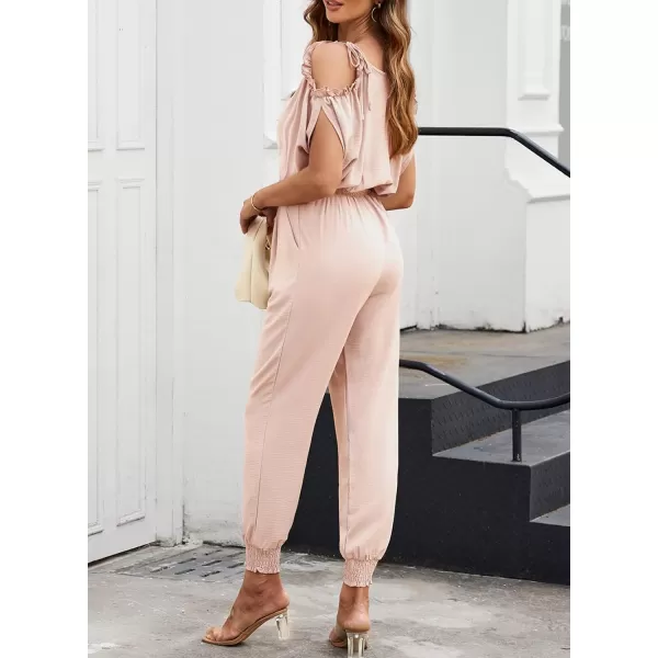 Dokotoo Jumpsuit for Womens Dressy Casual 2023 One Piece Romper Cold Shoulder Outfits for Summer