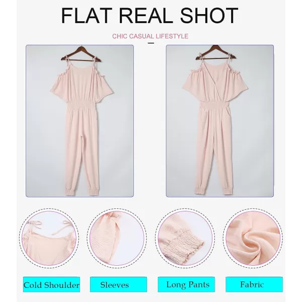 Dokotoo Jumpsuit for Womens Dressy Casual 2023 One Piece Romper Cold Shoulder Outfits for Summer