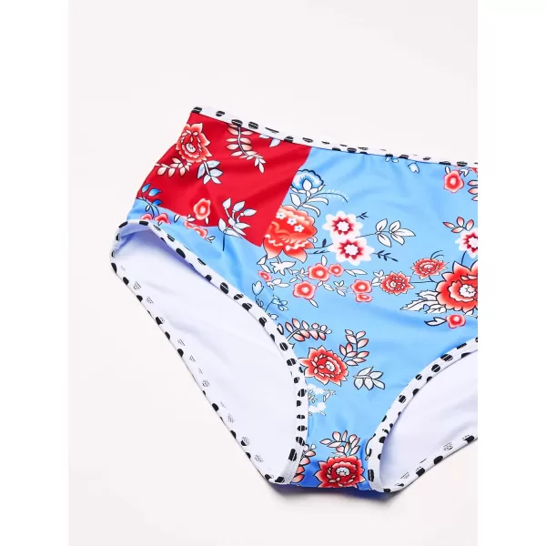 Dokotoo Women Cute High Waist Strapless Smocked Bikini Sets Swimsuit Bathing Suit