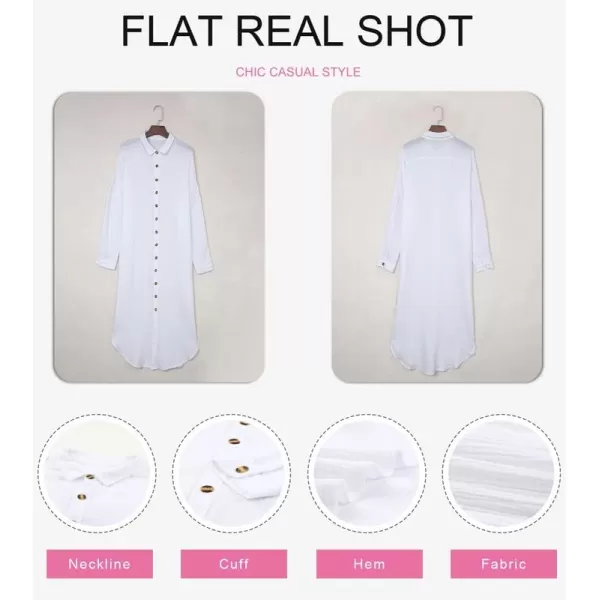 Dokotoo Women Elegant Casual Summer Spring Button Down Front Long Sleeve Maxi Dress Long Cardigan Cover Ups Shirt Dresses