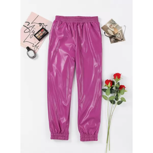 Dokotoo Women Leather Jogger Pants 2023 High Waisted Trendy Baggy Leather Cargo Pants