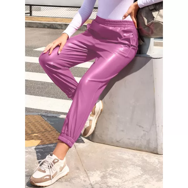Dokotoo Women Leather Jogger Pants 2023 High Waisted Trendy Baggy Leather Cargo Pants