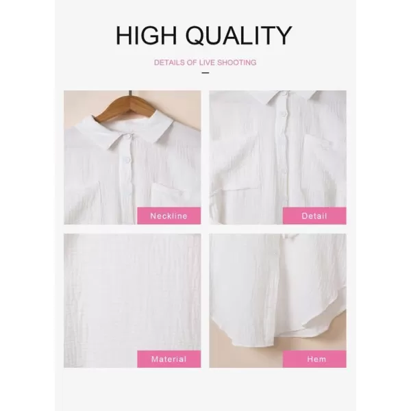Dokotoo Womens 2023 Button Down Long Sleeve Side Split Beach Cover Ups Shirt Dress with Pockets