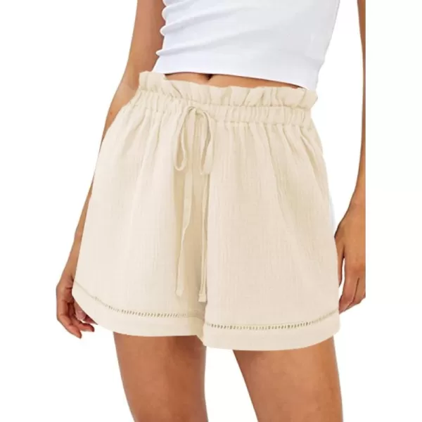 Dokotoo Womens 2023 Casual Shorts High Waisted Drawstring Cute Comfy Elastic Summer Shorts No Pockets S-XL