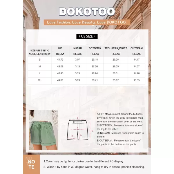 Dokotoo Womens 2023 Casual Shorts High Waisted Drawstring Cute Comfy Elastic Summer Shorts No Pockets S-XL