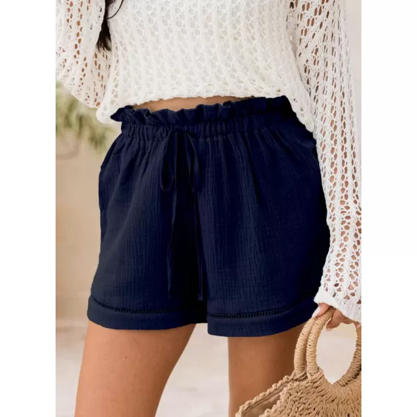 Dokotoo Womens 2023 Casual Shorts High Waisted Drawstring Cute Comfy Elastic Summer Shorts No Pockets S-XL