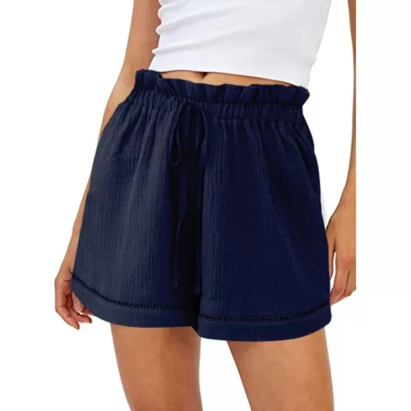 Dokotoo Womens 2023 Casual Shorts High Waisted Drawstring Cute Comfy Elastic Summer Shorts No Pockets S-XL