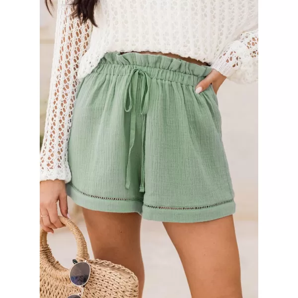 Dokotoo Womens 2023 Casual Shorts High Waisted Drawstring Cute Comfy Elastic Summer Shorts No Pockets S-XL