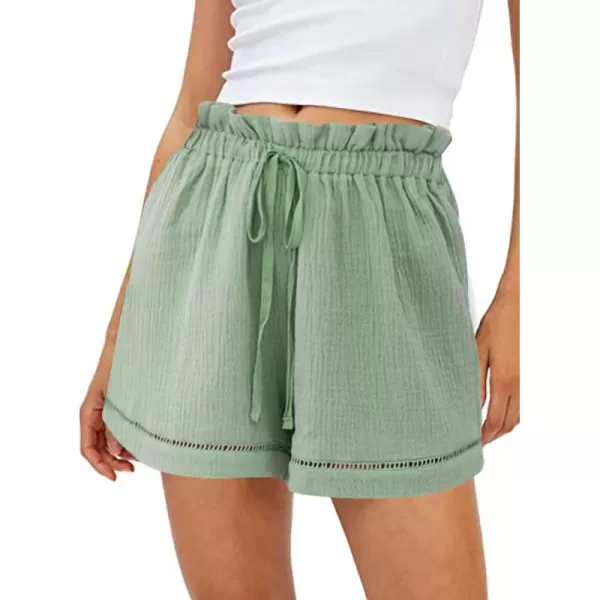 Dokotoo Womens 2023 Casual Shorts High Waisted Drawstring Cute Comfy Elastic Summer Shorts No Pockets S-XL