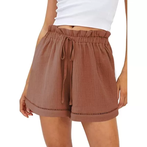 Dokotoo Womens 2023 Casual Shorts High Waisted Drawstring Cute Comfy Elastic Summer Shorts No Pockets S-XL
