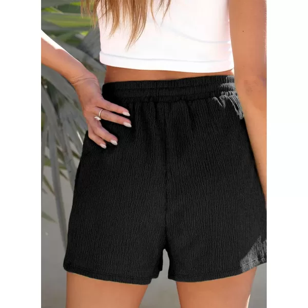 Dokotoo Womens 2023 Casual Shorts Waist Drawstring Front Pockets Comfy Elastic Summer Shorts with Pockets S-XL