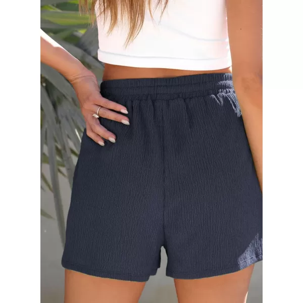 Dokotoo Womens 2023 Casual Shorts Waist Drawstring Front Pockets Comfy Elastic Summer Shorts with Pockets S-XL