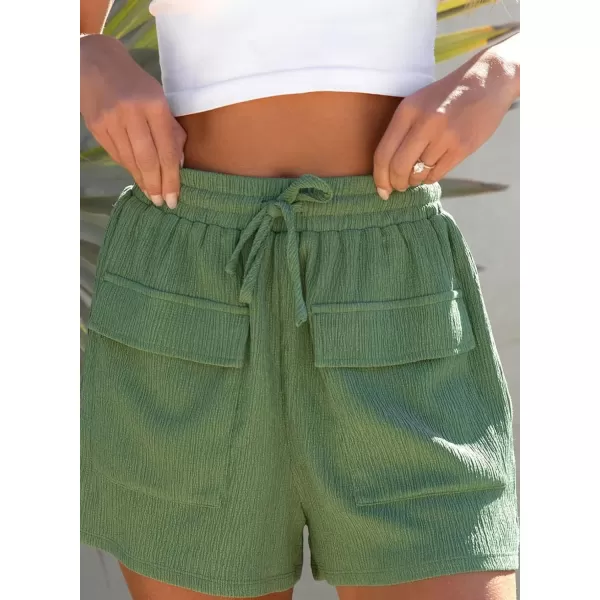 Dokotoo Womens 2023 Casual Shorts Waist Drawstring Front Pockets Comfy Elastic Summer Shorts with Pockets S-XL