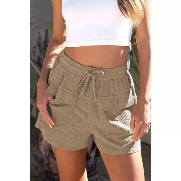 Dokotoo Womens 2023 Casual Shorts Waist Drawstring Front Pockets Comfy Elastic Summer Shorts with Pockets S-XL