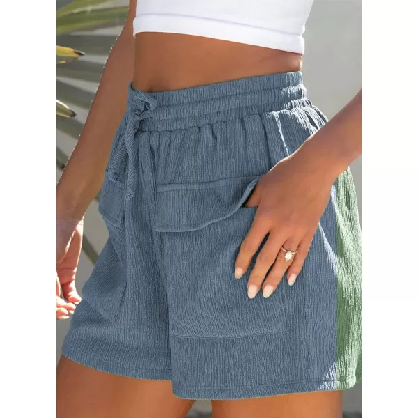Dokotoo Womens 2023 Casual Shorts Waist Drawstring Front Pockets Comfy Elastic Summer Shorts with Pockets S-XL