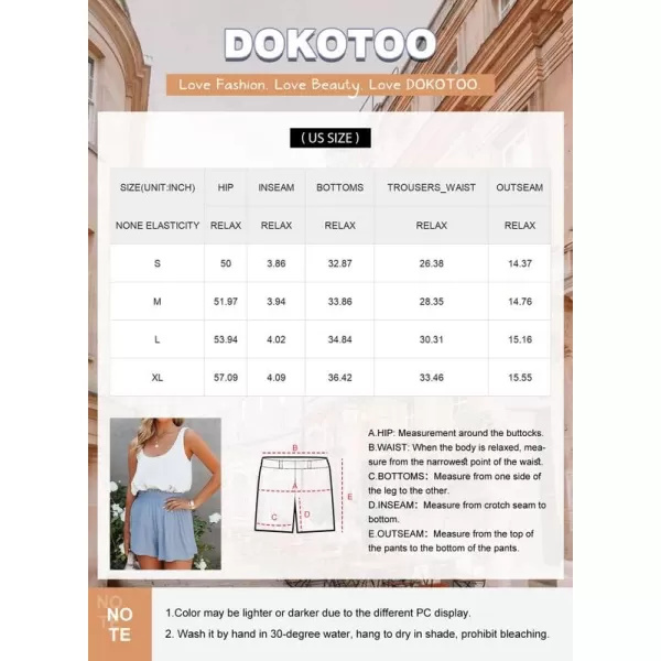 Dokotoo Womens 2023 Casual Summer Ruffle Elastic High Waisted Smocked Shorts Pants