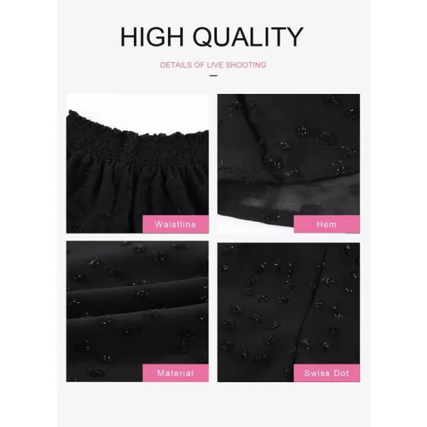 Dokotoo Womens 2023 Casual Summer Ruffle Elastic High Waisted Smocked Shorts Pants
