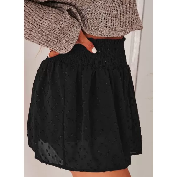 Dokotoo Womens 2023 Casual Summer Ruffle Elastic High Waisted Smocked Shorts Pants