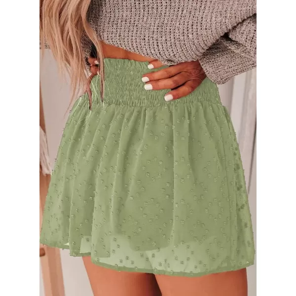 Dokotoo Womens 2023 Casual Summer Ruffle Elastic High Waisted Smocked Shorts Pants