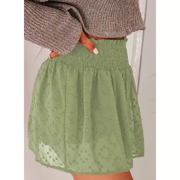 Dokotoo Womens 2023 Casual Summer Ruffle Elastic High Waisted Smocked Shorts Pants