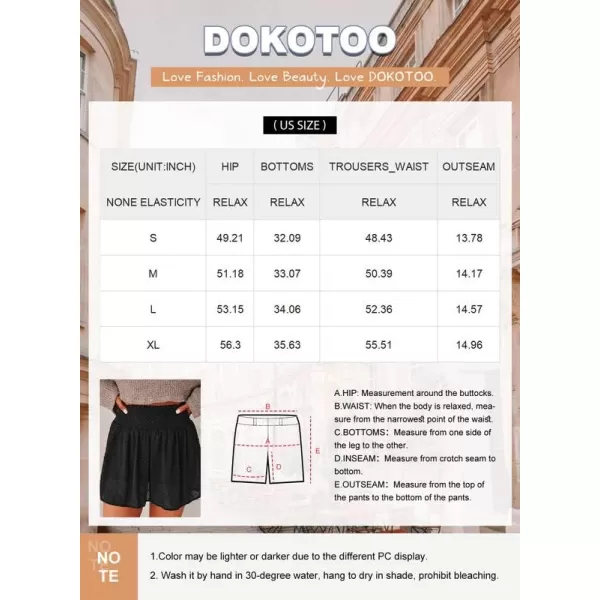 Dokotoo Womens 2023 Casual Summer Ruffle Elastic High Waisted Smocked Shorts Pants