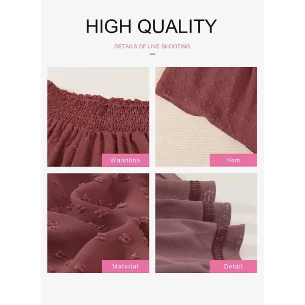 Dokotoo Womens 2023 Casual Summer Ruffle Elastic High Waisted Smocked Shorts Pants