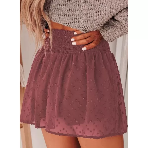 Dokotoo Womens 2023 Casual Summer Ruffle Elastic High Waisted Smocked Shorts Pants