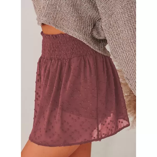 Dokotoo Womens 2023 Casual Summer Ruffle Elastic High Waisted Smocked Shorts Pants