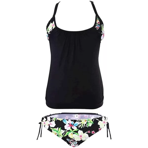 Dokotoo Womens 2023 Fashion Stripes Print Lined Up Double Up Tankini Sets Swimsuits Bathing Suit Swimwear 