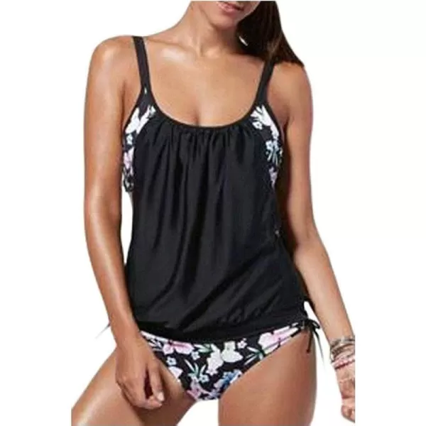 Dokotoo Womens 2023 Fashion Stripes Print Lined Up Double Up Tankini Sets Swimsuits Bathing Suit Swimwear 