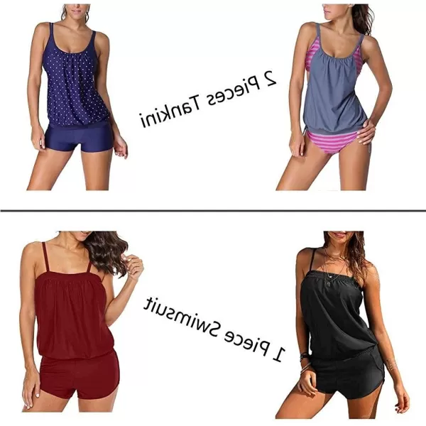 Dokotoo Womens 2023 Fashion Stripes Print Lined Up Double Up Tankini Sets Swimsuits Bathing Suit Swimwear 