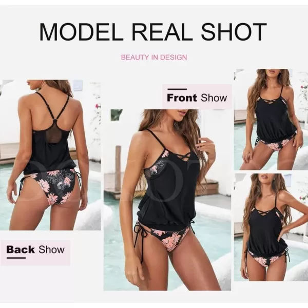 Dokotoo Womens 2023 Fashion Stripes Print Lined Up Double Up Tankini Sets Swimsuits Bathing Suit Swimwear 