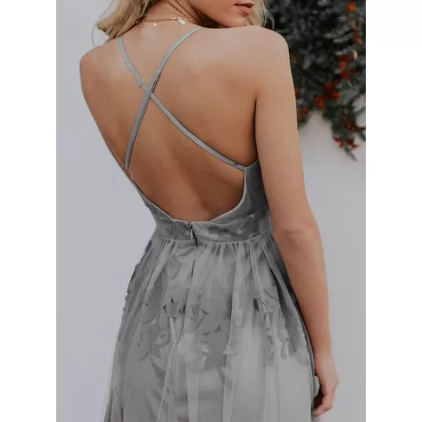 Dokotoo Womens 2023 Formal Dresses Plunging V-Neck Embroidered Floral Lace Mesh Velvet Maxi Dress