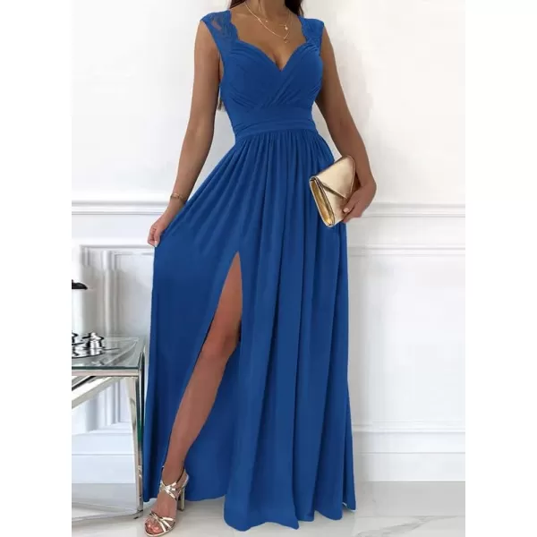 Dokotoo Womens 2023 Formal Dresses Wrap V-Neck Ruched Sexy Bridesmaid Wedding Guest Maxi Dresses