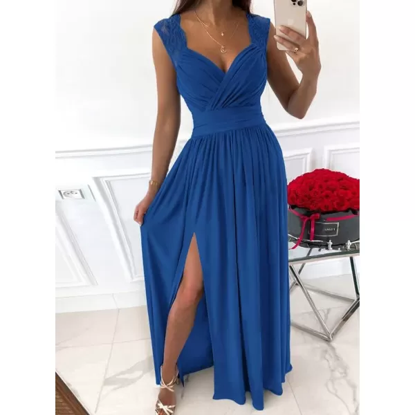 Dokotoo Womens 2023 Formal Dresses Wrap V-Neck Ruched Sexy Bridesmaid Wedding Guest Maxi Dresses