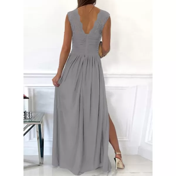 Dokotoo Womens 2023 Formal Dresses Wrap V-Neck Ruched Sexy Bridesmaid Wedding Guest Maxi Dresses