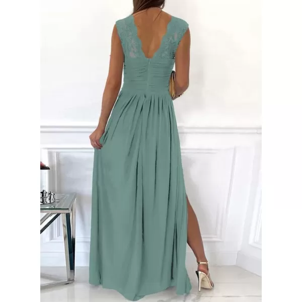 Dokotoo Womens 2023 Formal Dresses Wrap V-Neck Ruched Sexy Bridesmaid Wedding Guest Maxi Dresses