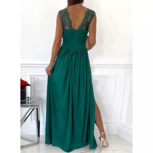 Dokotoo Womens 2023 Formal Dresses Wrap V-Neck Ruched Sexy Bridesmaid Wedding Guest Maxi Dresses
