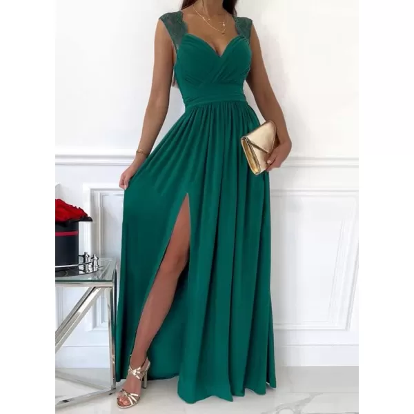 Dokotoo Womens 2023 Formal Dresses Wrap V-Neck Ruched Sexy Bridesmaid Wedding Guest Maxi Dresses