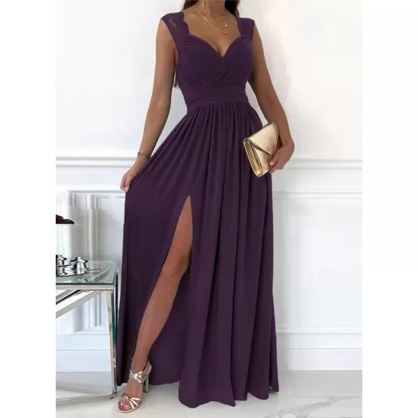 Dokotoo Womens 2023 Formal Dresses Wrap V-Neck Ruched Sexy Bridesmaid Wedding Guest Maxi Dresses