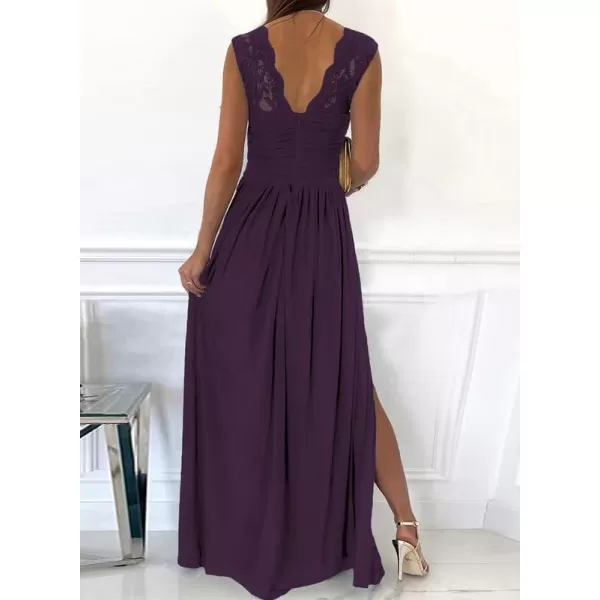 Dokotoo Womens 2023 Formal Dresses Wrap V-Neck Ruched Sexy Bridesmaid Wedding Guest Maxi Dresses