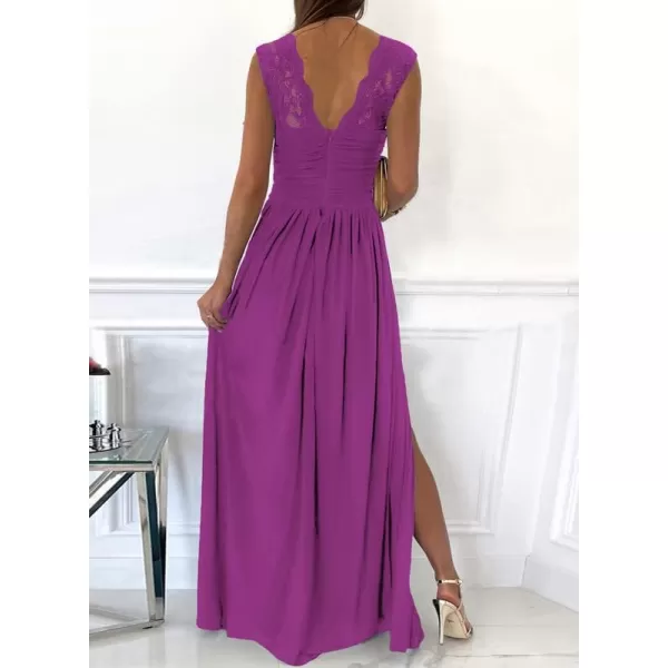 Dokotoo Womens 2023 Formal Dresses Wrap V-Neck Ruched Sexy Bridesmaid Wedding Guest Maxi Dresses