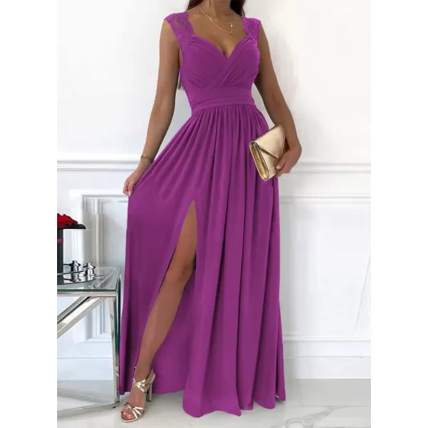 Dokotoo Womens 2023 Formal Dresses Wrap V-Neck Ruched Sexy Bridesmaid Wedding Guest Maxi Dresses