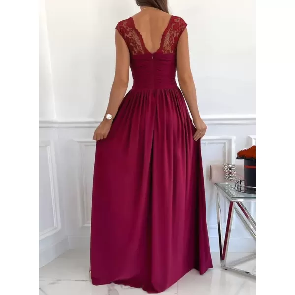 Dokotoo Womens 2023 Formal Dresses Wrap V-Neck Ruched Sexy Bridesmaid Wedding Guest Maxi Dresses